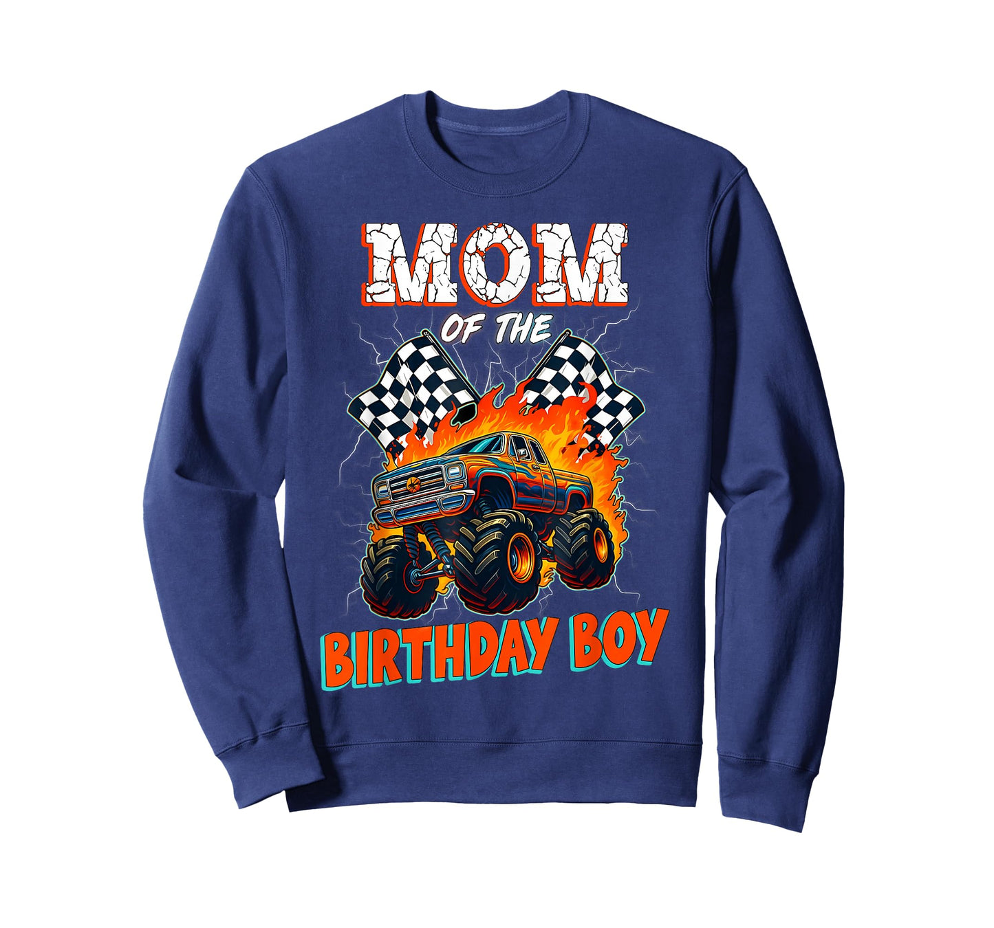 Funny Monster Truck Mom of The Birthday Boy Family Matching T-Shirt