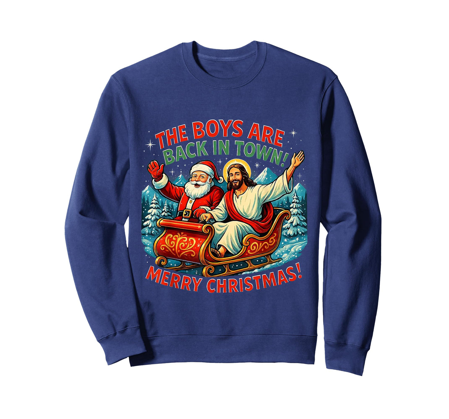 The Boys are Back in Town Merry Christmas Design T-Shirt