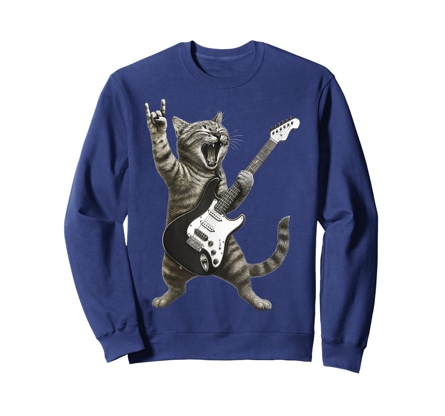 Funny Cat Playing Guitar Rock and Roll Gifts Men Women Kids T-Shirt