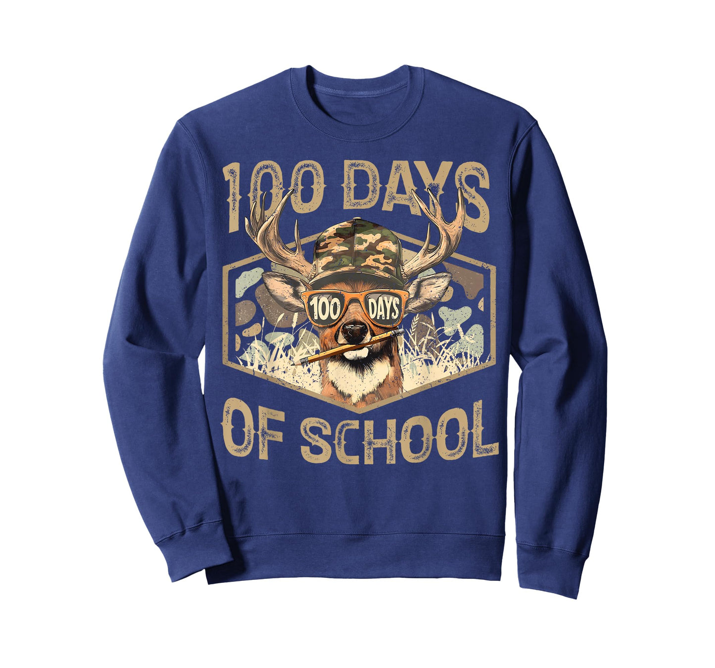 100 Days of School Deer Hunting Boy Girls 100th Day Bucked T-Shirt