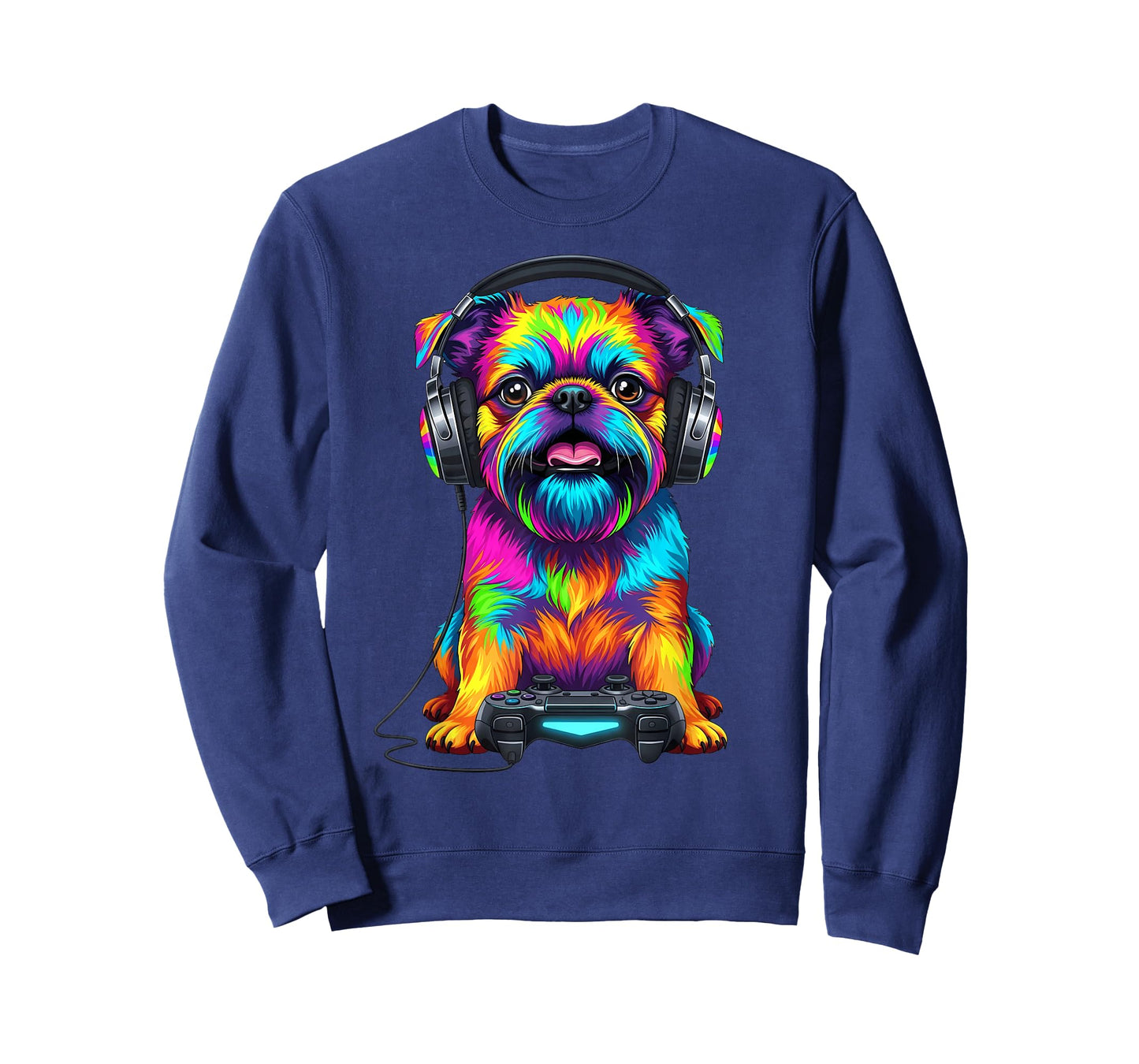 Colorful Brussels Griffon Video Game Gamer Dog Zoo Design T-Shirt