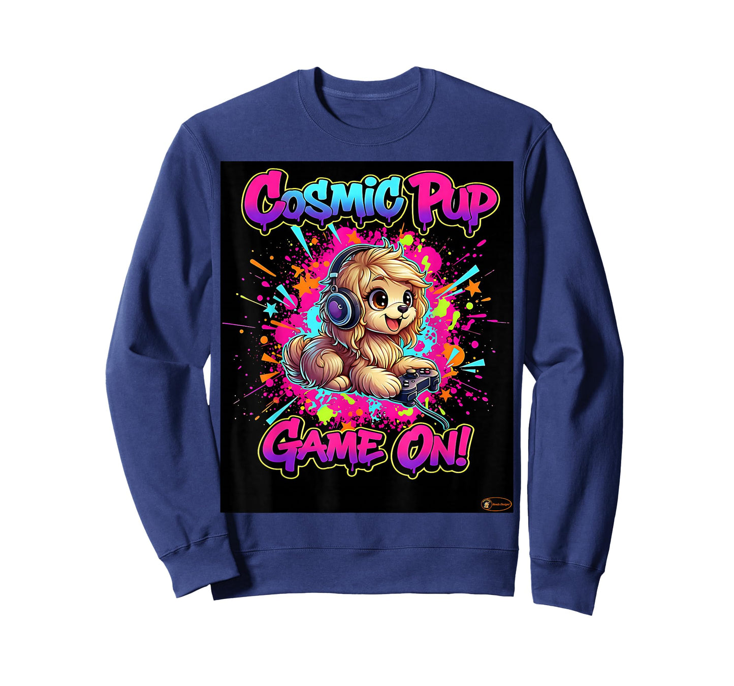 Cosmic Pup Game On - Cute Dog Gamer Design T-Shirt