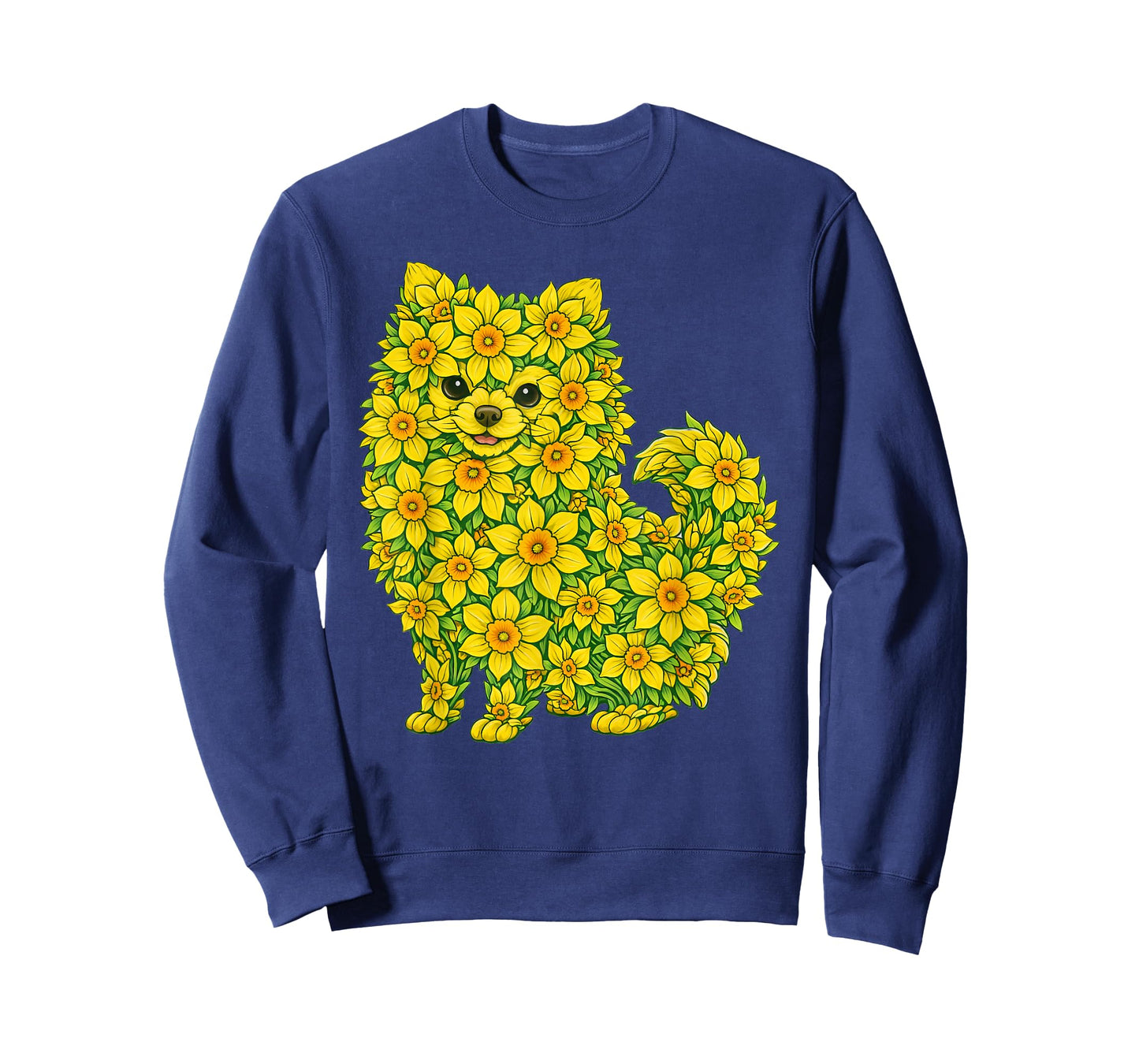 Daffodil Pomeranian Dog Flower Gardening Floral T-Shirt