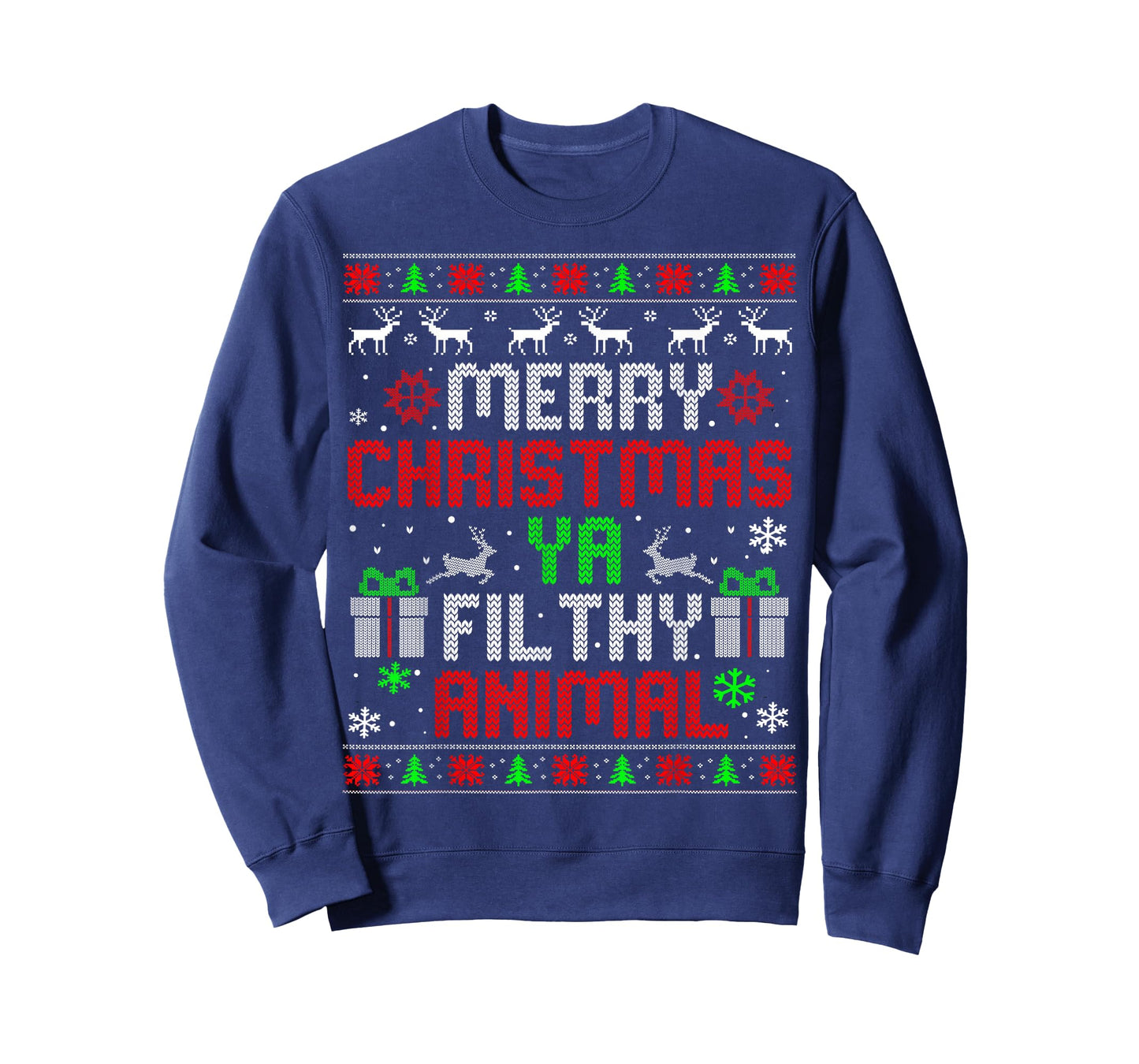 Merry Christmas Animal Filthy Xmas Ugly Ya Family Pajama T-Shirt
