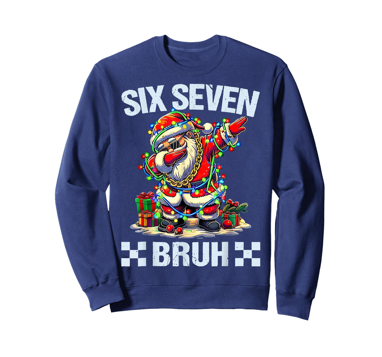 Funny Dabbing Santa Six Seven Bruh Christmas 67 Meme T-Shirt