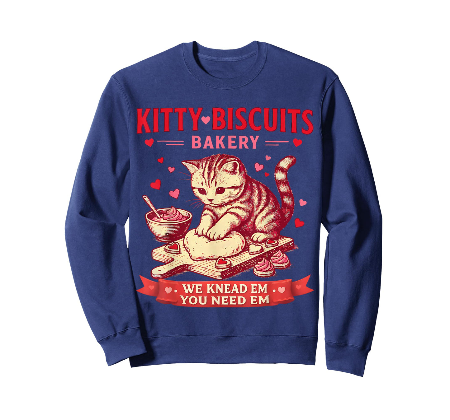 Kitty Biscuits Bakery We Knead Em You Need Em Valentine Cat T-Shirt