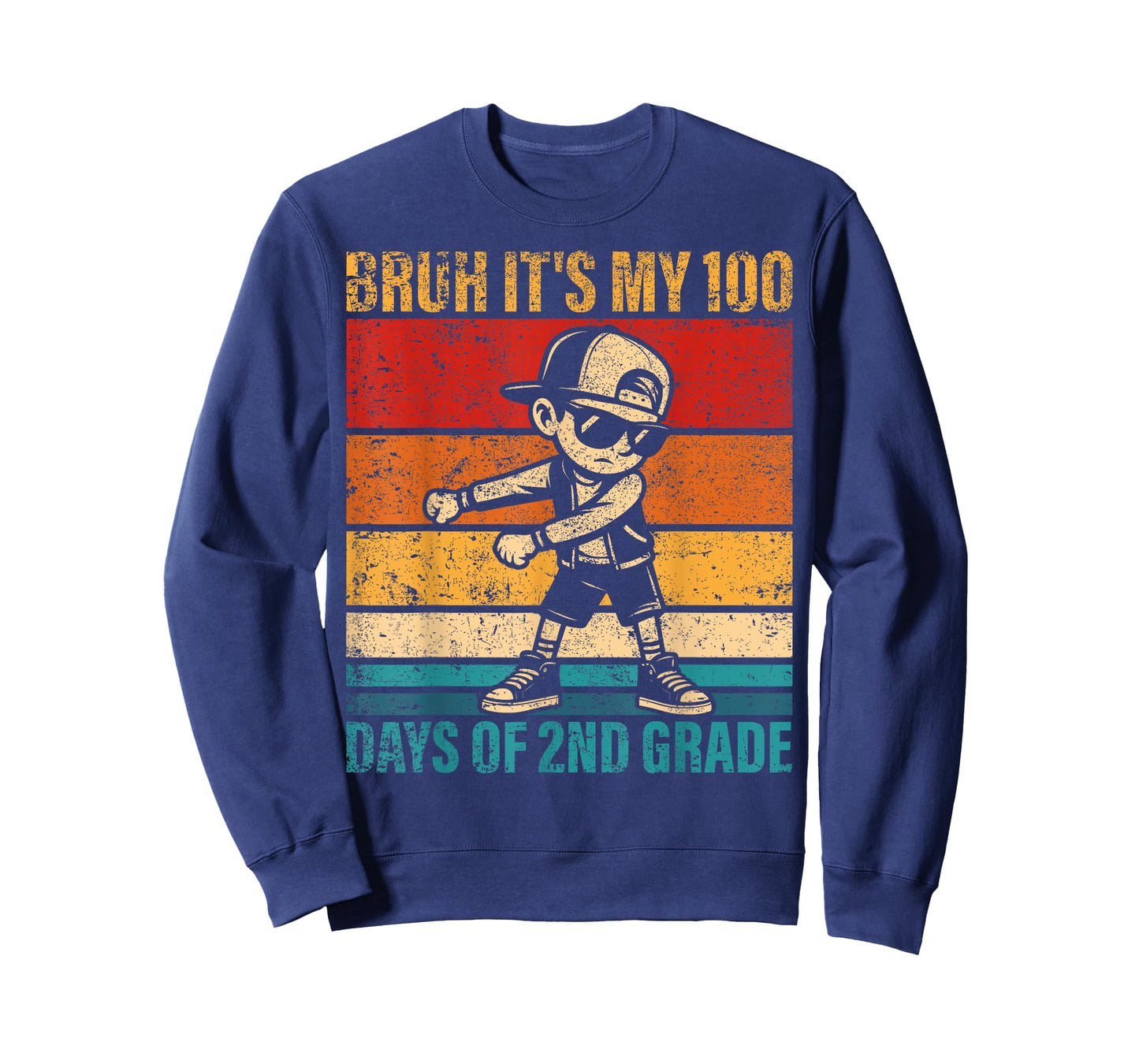Bruh It's My 100 Days of 2nd Grade Flossing Boy Student T-Shirt