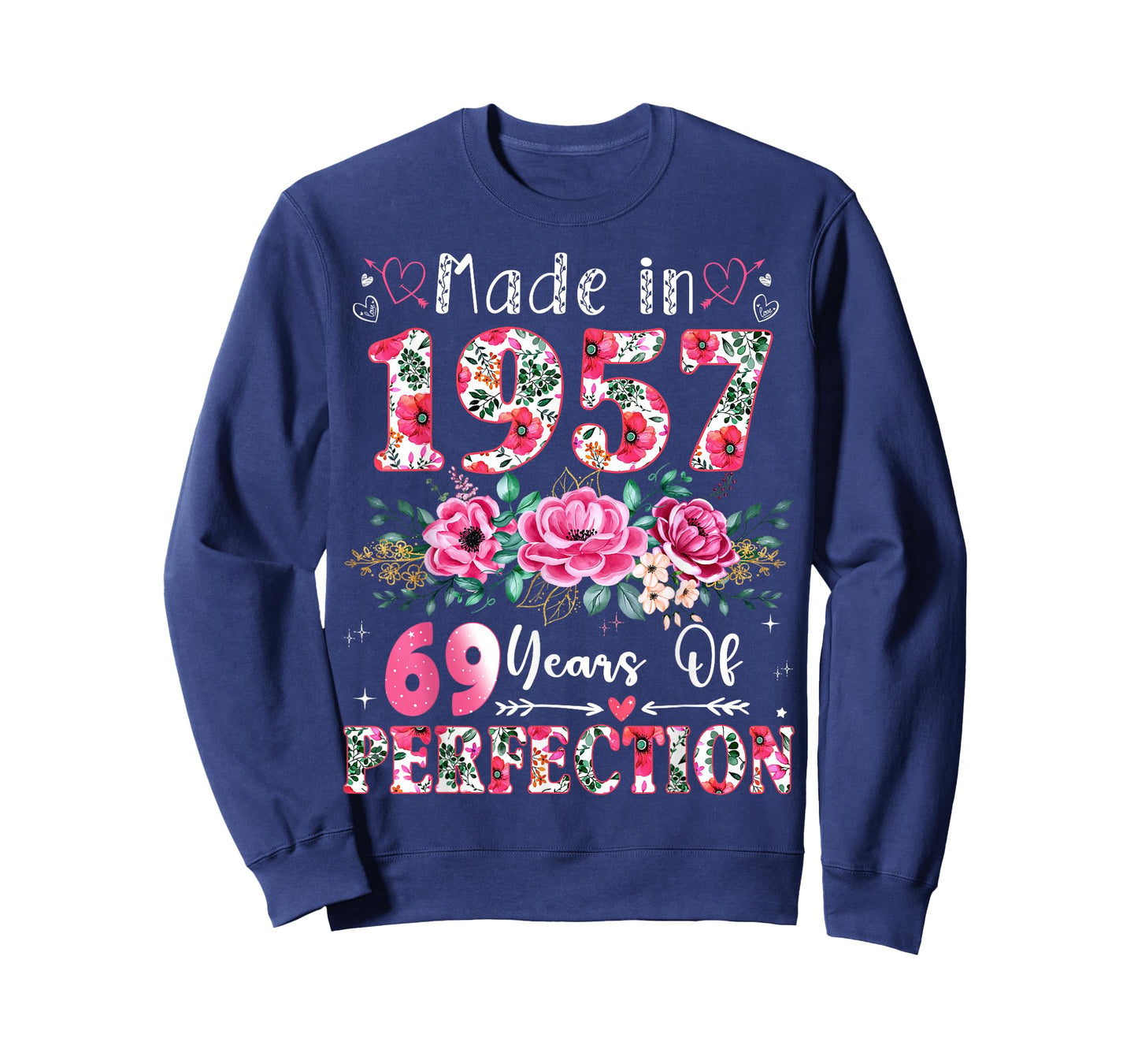 69 Year Old Made in 1957 Floral 69th Birthday Women T-Shirt