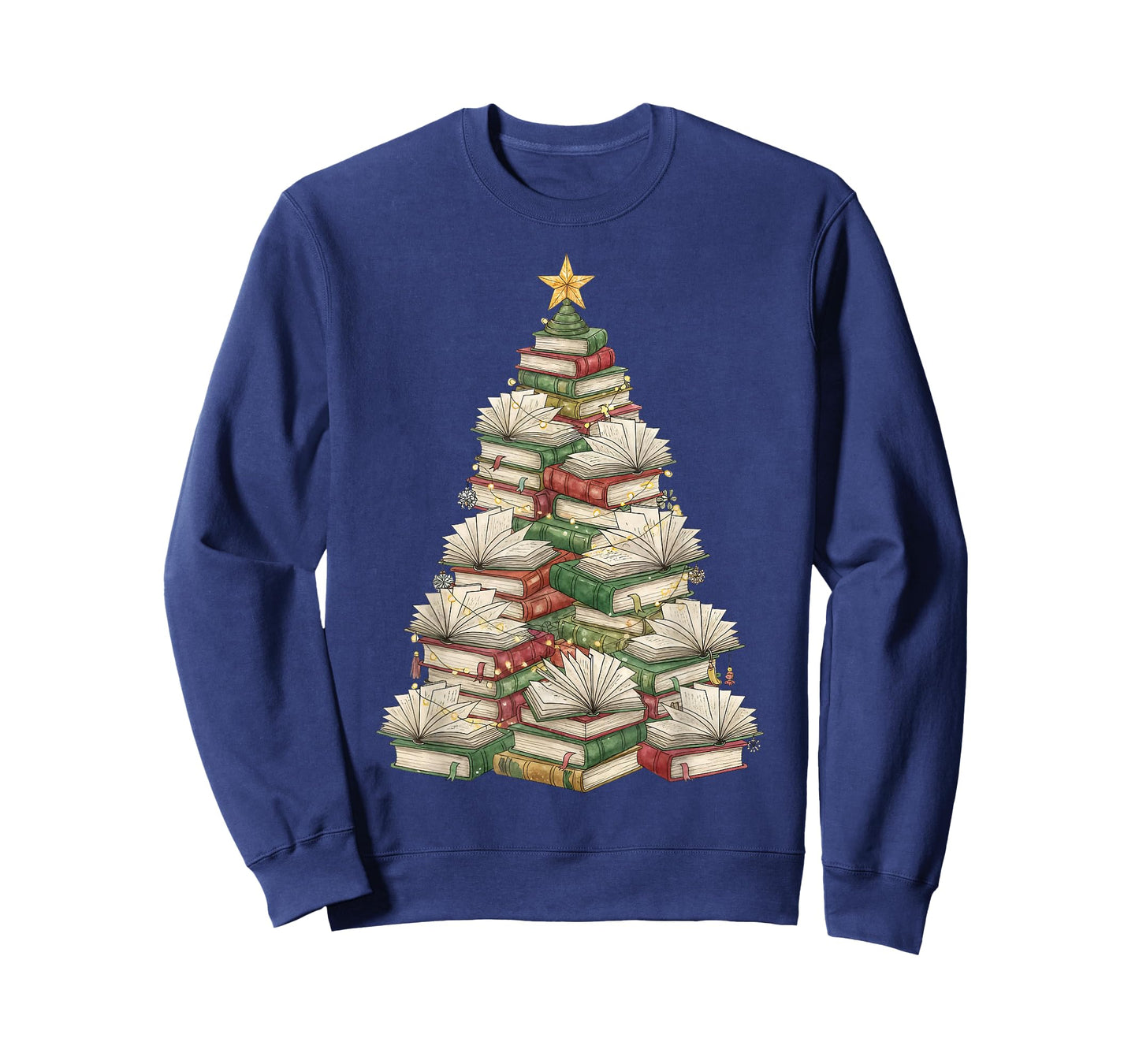 Christmas Book Tree Teacher Book Lover Xmas Librarian T-Shirt