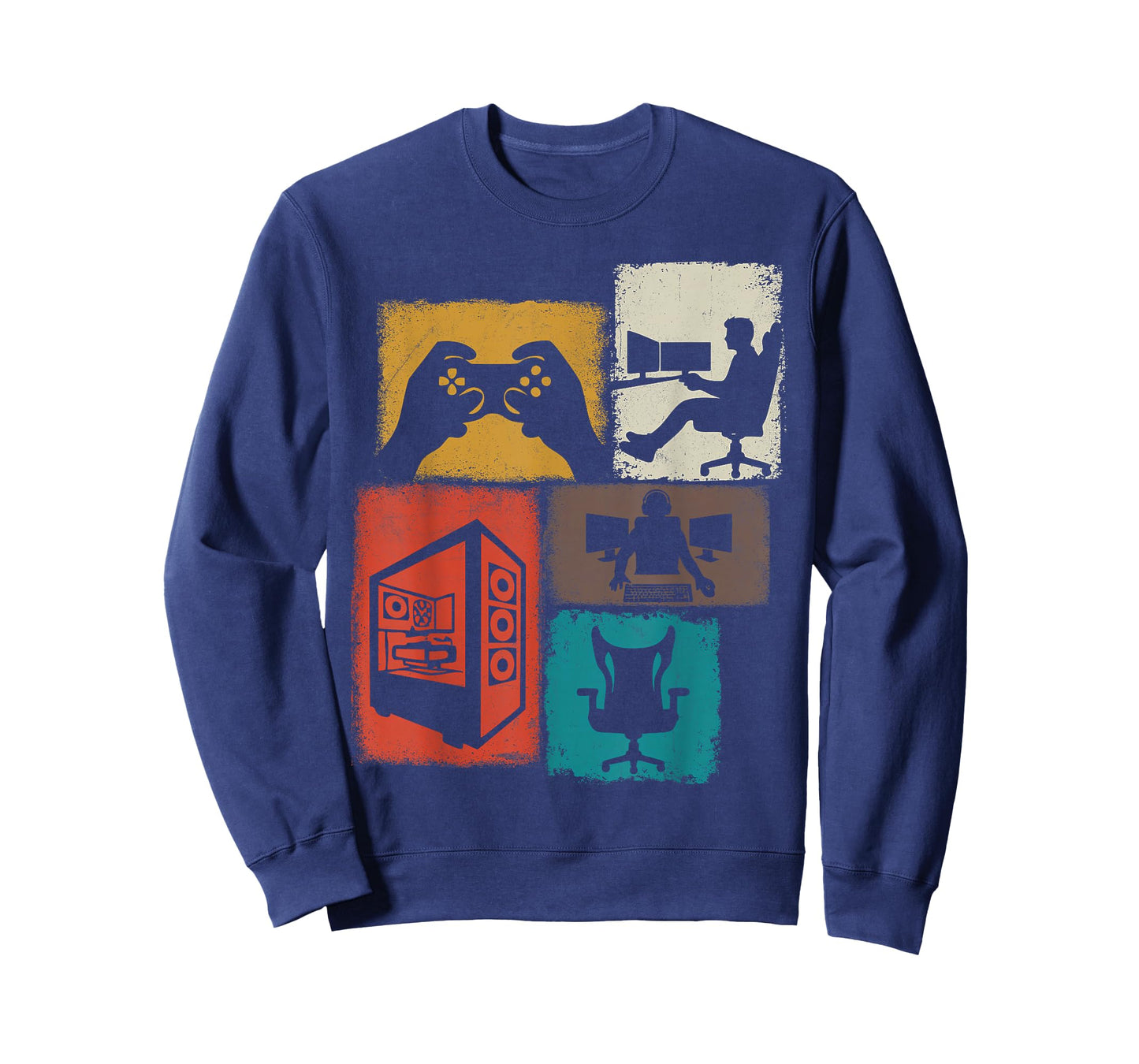 Gamer Vintage Collage Gaming Men Video Game Lover Streamer T-Shirt