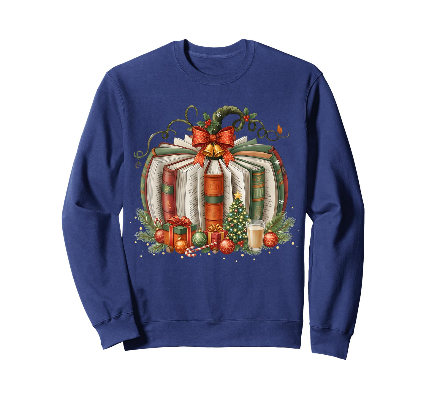 Christmas Book Pumpkin Reading Holiday Lovers Teacher T-Shirt