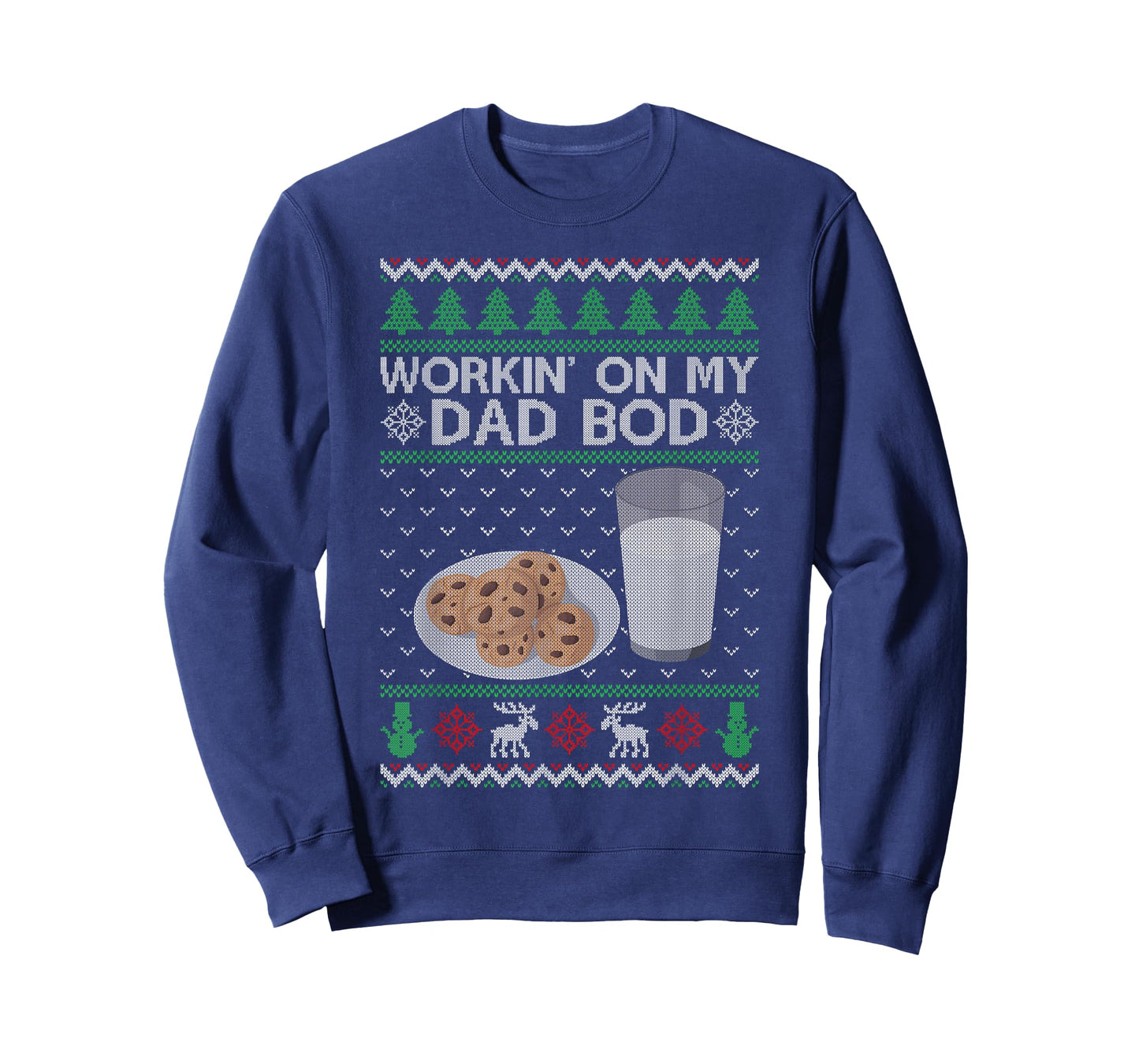 Workin' On My Dad BOD Ugly Christmas Sweater New Mom Dad T-Shirt