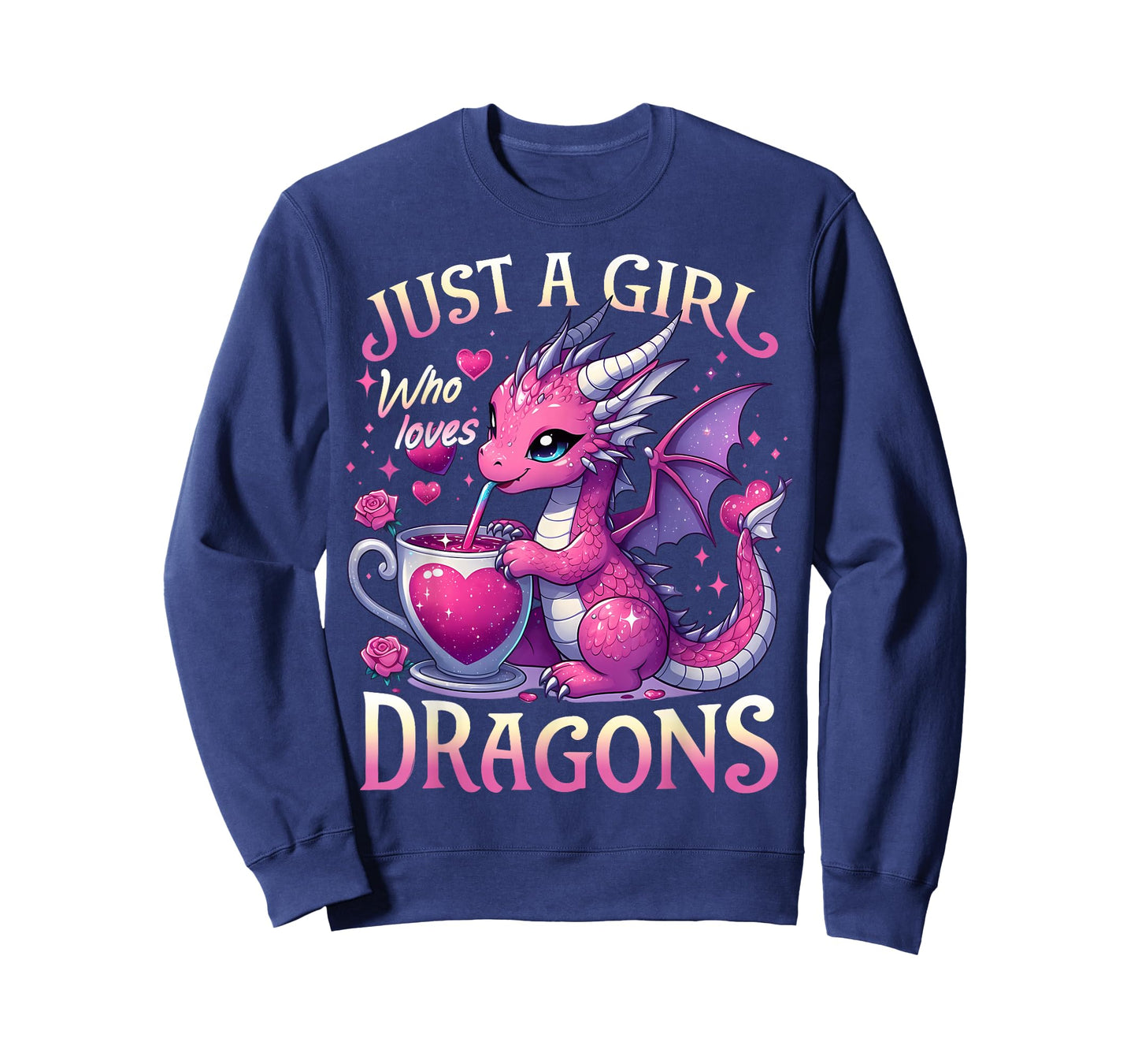 Just A Girl Who Loves Dragons Cute Pink Dragon Heart T-Shirt