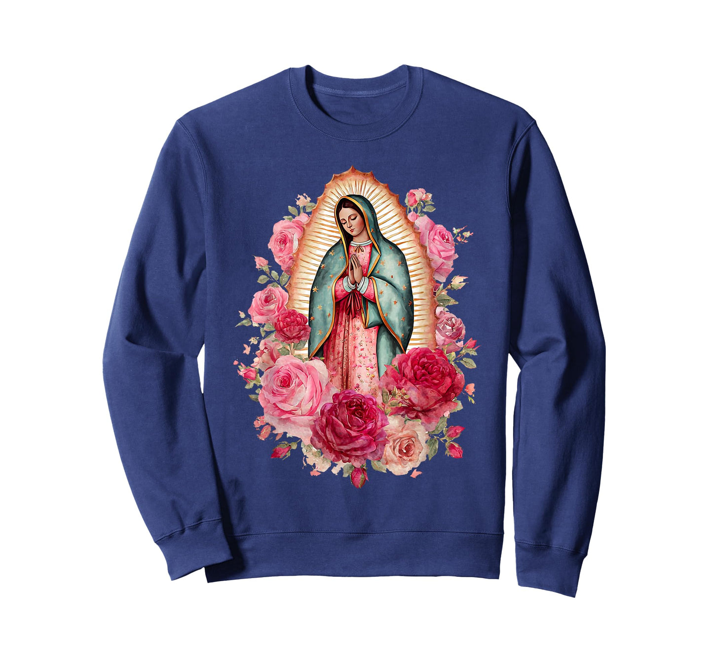 Our Lady Virgen De Guadalupe Saint Virgin Mary Pink Roses T-Shirt