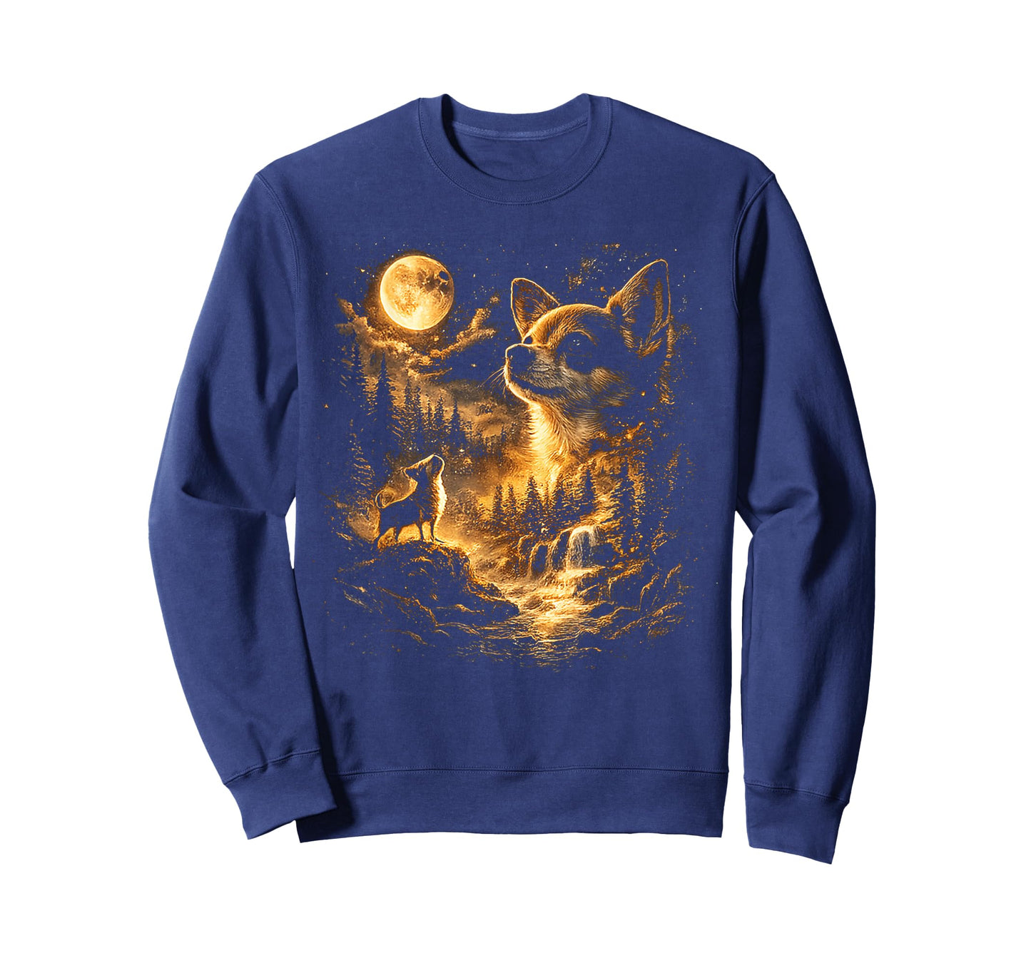 Chihuahua Howling to The Moon Meme Vintage 90s Retro T-Shirt