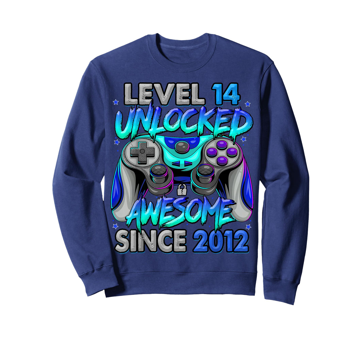 Level 14 Unlocked Awesome Since 2012 14th Birthday Gaming T-Shirt