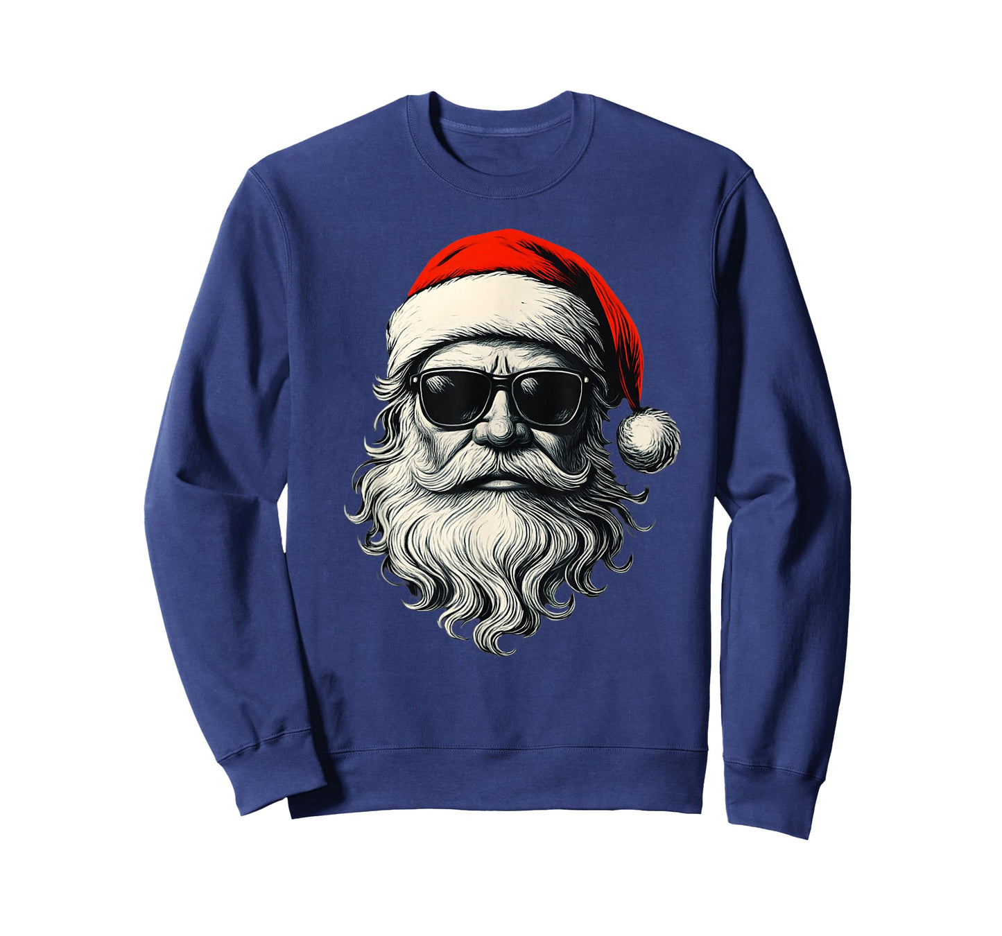 Santa Face Retro Sunglasses Funny Christmas Pajama Mens Boys T-Shirt