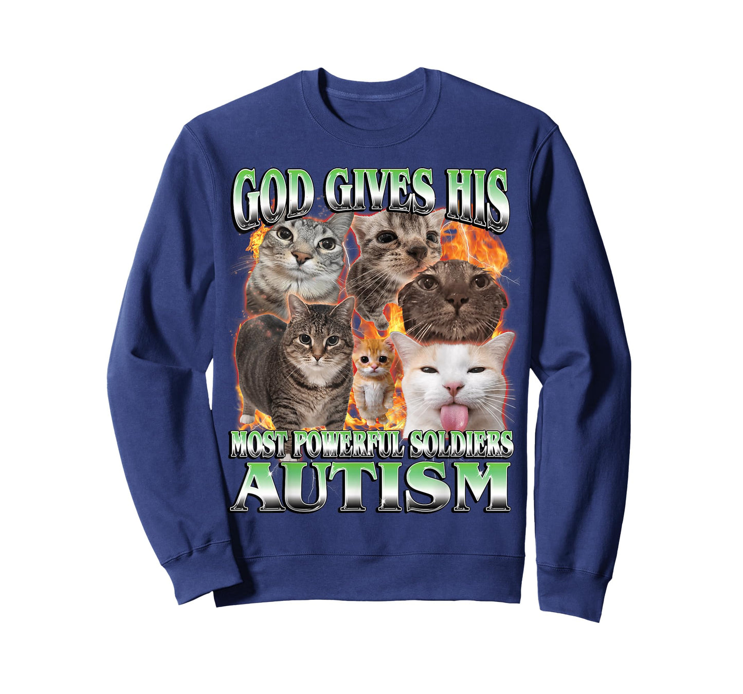 God Gives His Most Powerful Autism Funny Cat Meme Bootleg T-Shirt