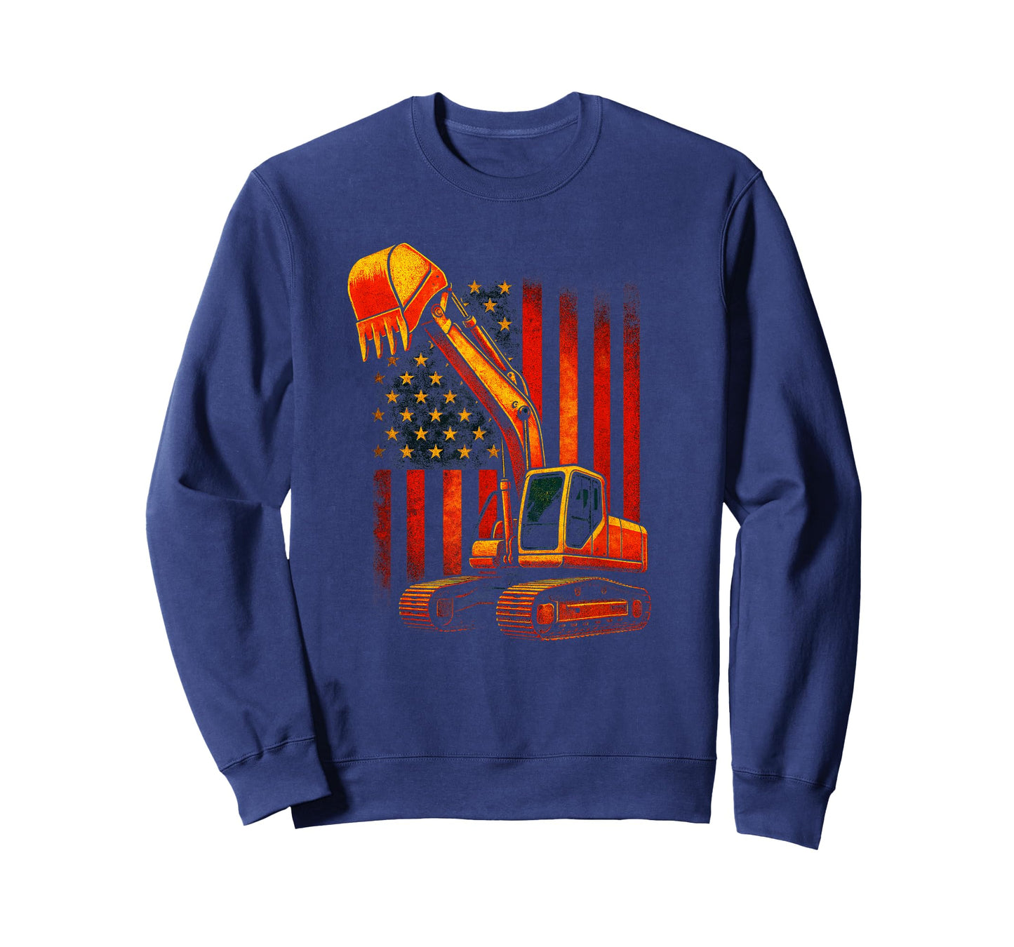 Excavator and Flag - Heavy Operator Funny Quote T-Shirt