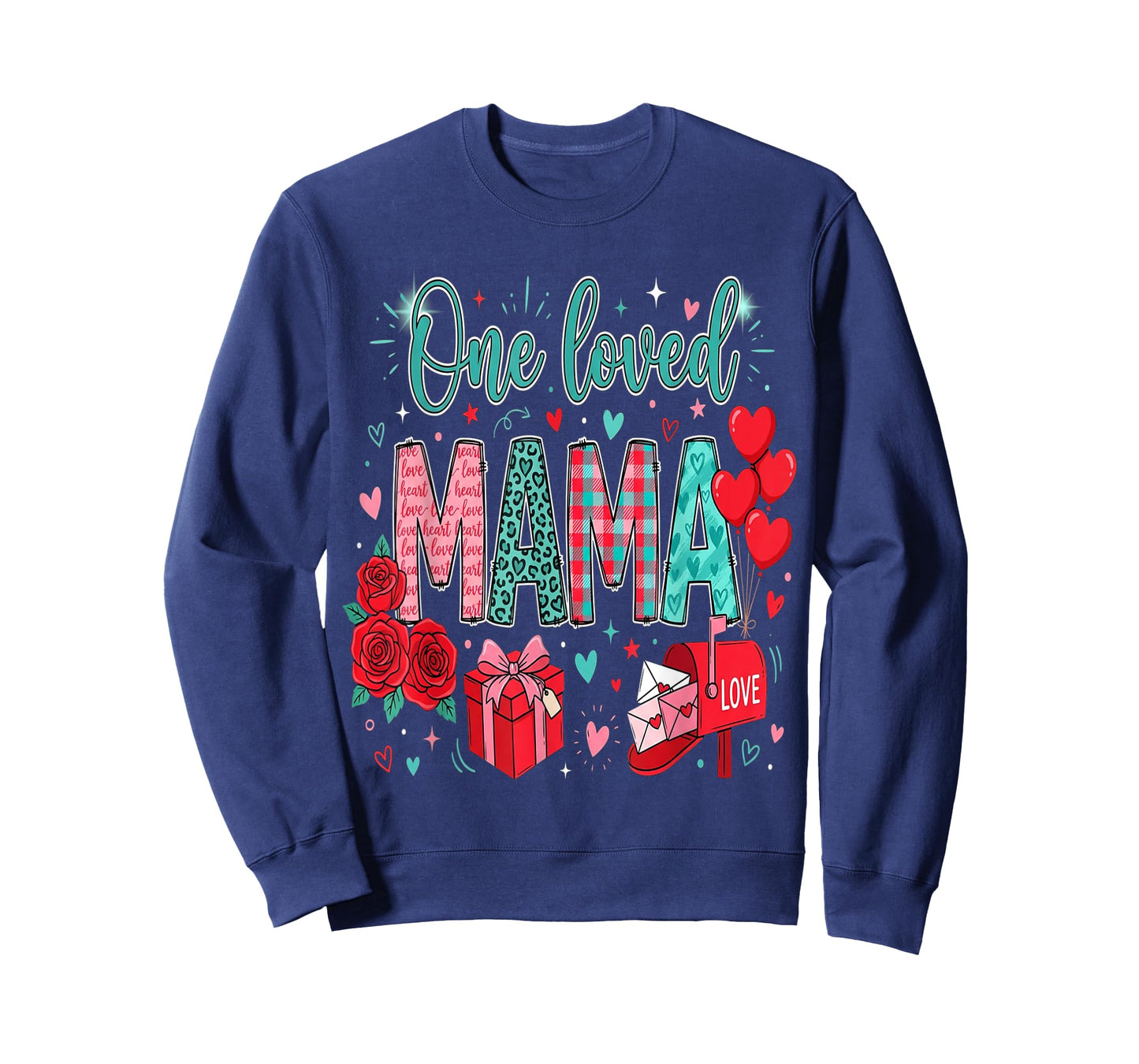 Mother Hearts One Loved Mama Valentine Mom Valentines T-Shirt