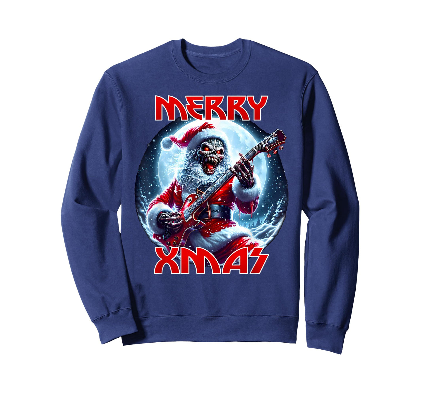 Merry Christmas Heavy Metal Band Death Metal Vintage Santa T-Shirt