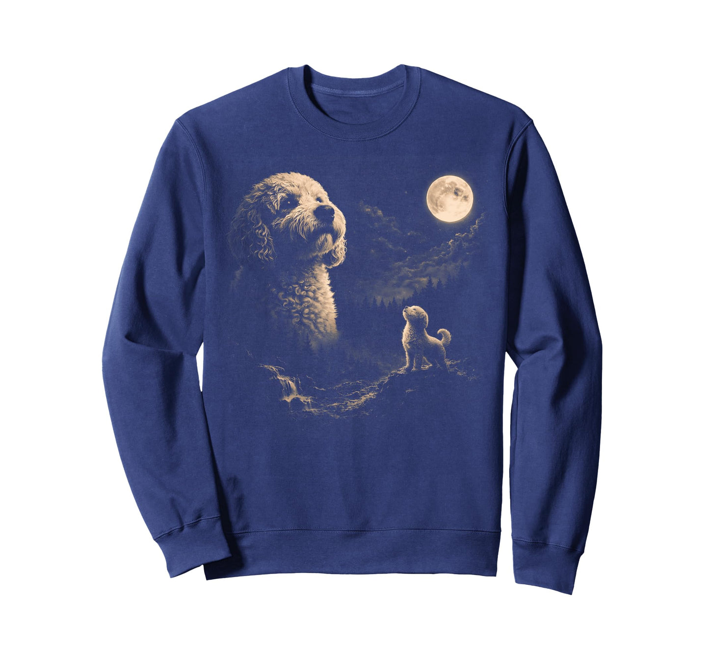 Goldendoodle Howling to The Moon Vintage 90s Retro Animal T-Shirt