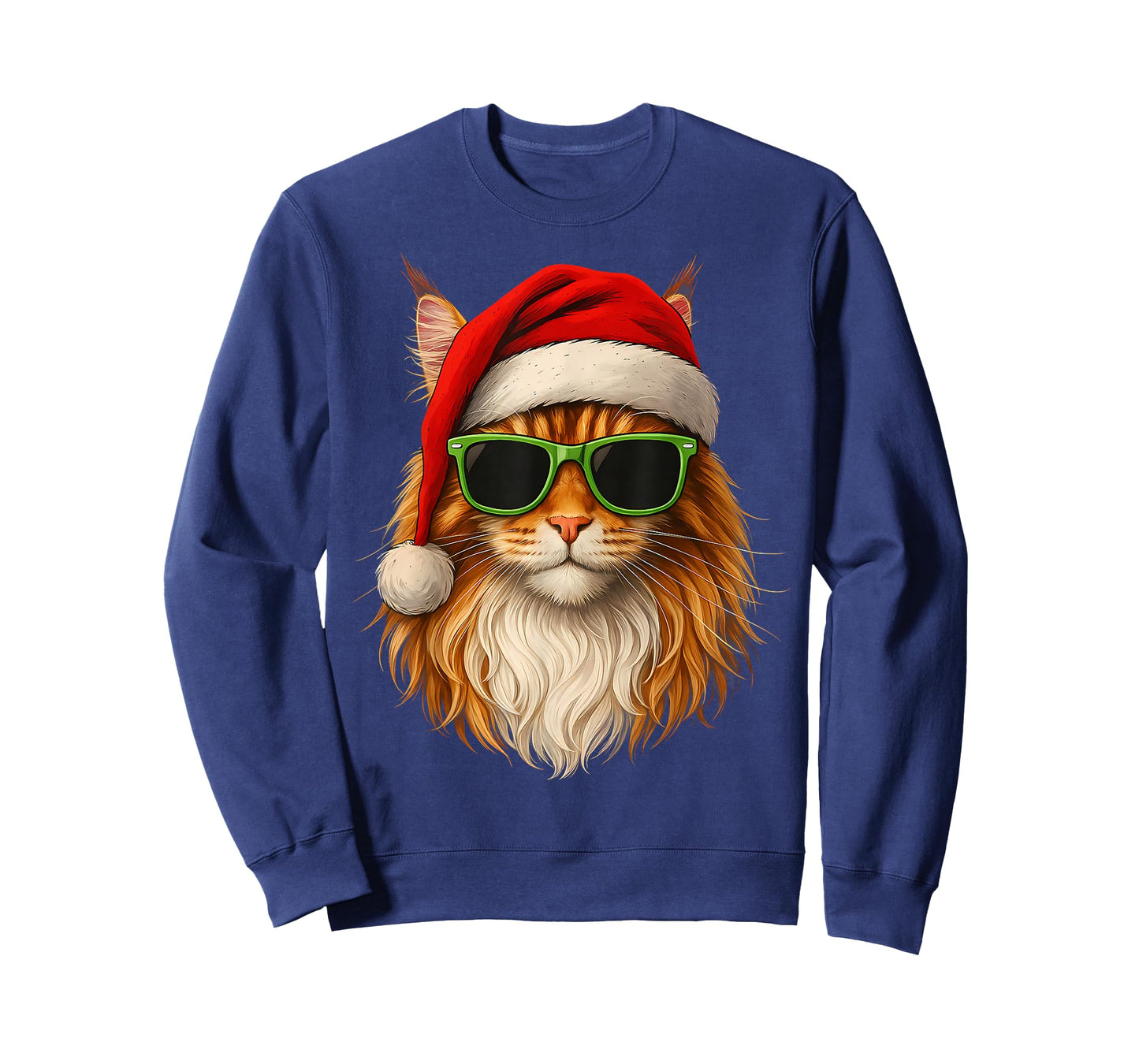 Meowy Catmas Santa Hat Maine Coon Cat Christmas Pajamas T-Shirt