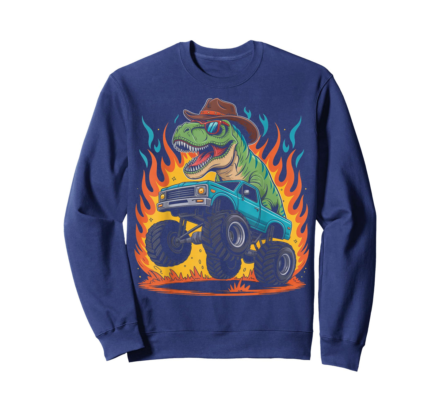 Cowboy Dino Trex Western Country Monster Truck Dinosaur T-Shirt