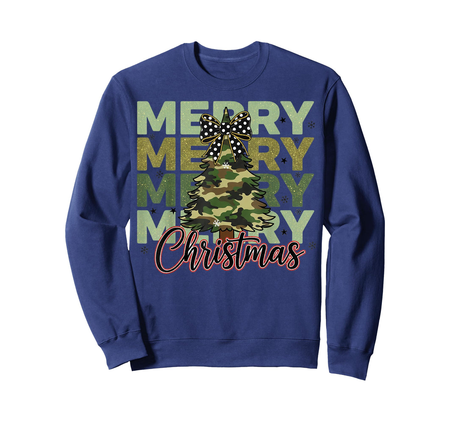 Camo Merry Christmas Camouflage Christmas Tree Coquette Bow T-Shirt