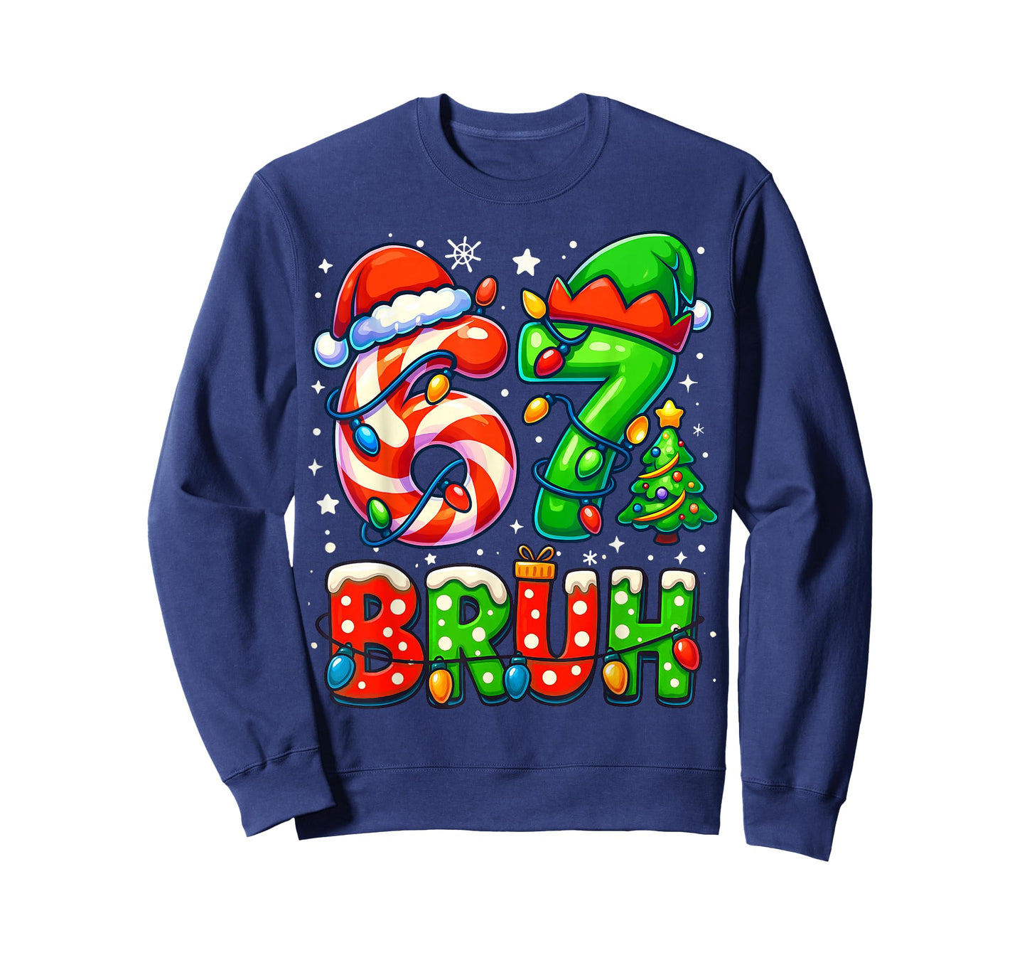 Bruh 67 Six Seven 6 7 Meme Christmas Funny Boy Girl Kids T-Shirt