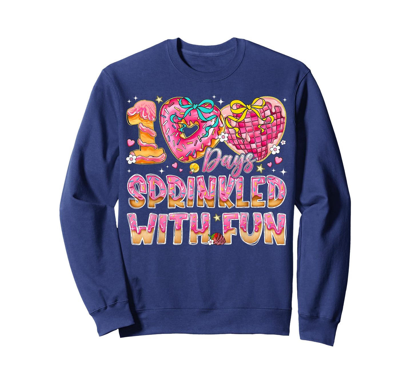 100 Days Sprinkled with Fun Heart Donut Girl Kid Teacher T-Shirt
