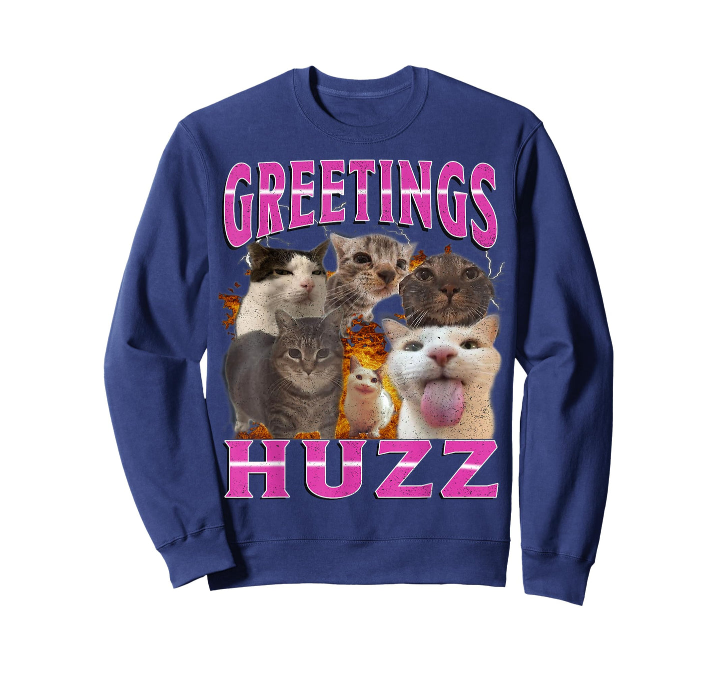 Cat Meme Greetings Huzz Funny Silly Cats Humor Bootleg T-Shirt