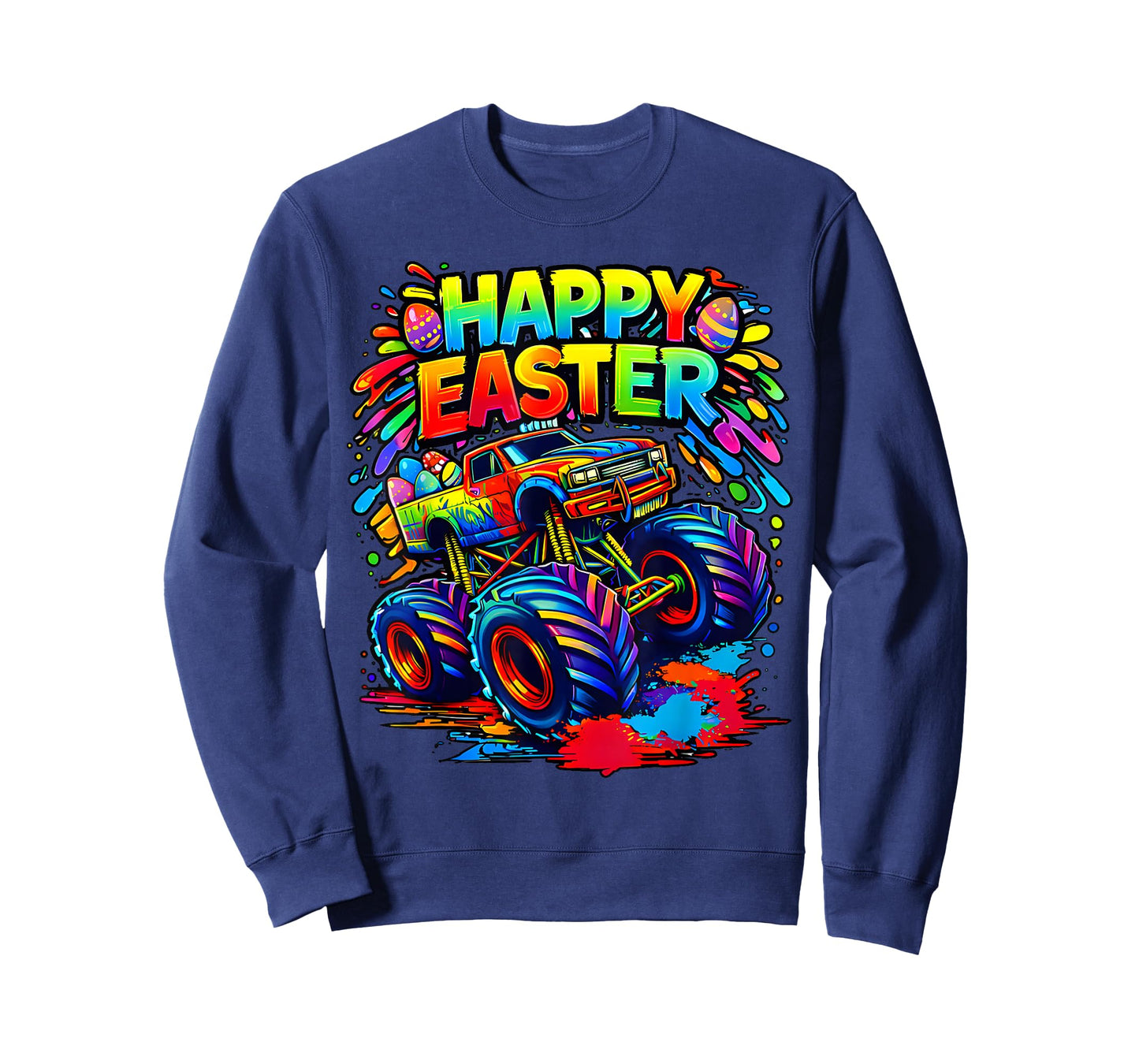 Happy Easter Monster Truck Rabbit Bunny Men Boy Kid T-Shirt