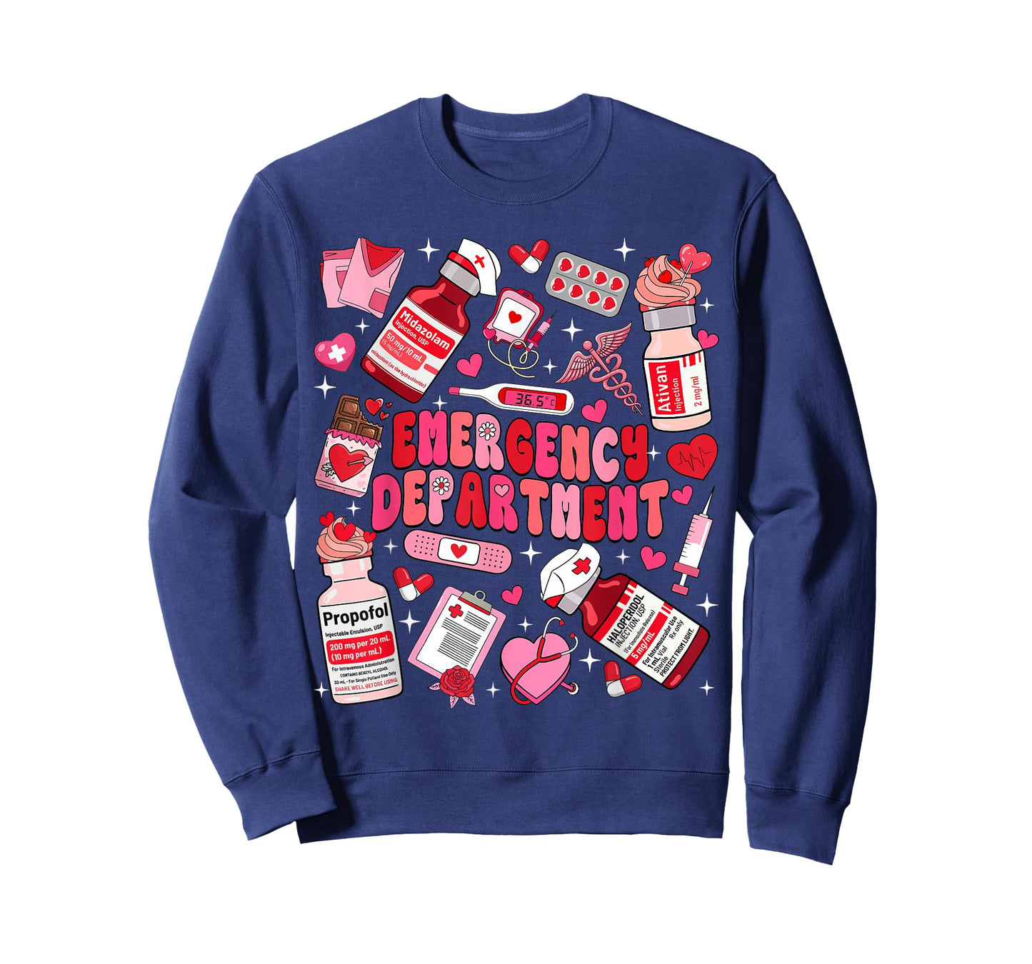 Retro Emergency Department ED ER Nurse Valentines Day Women T-Shirt
