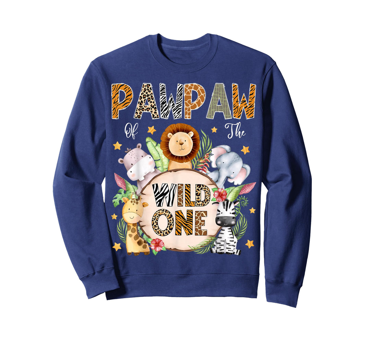 Pawpaw of The Wild One 1St Birthday Kids Safari Jungle T-Shirt