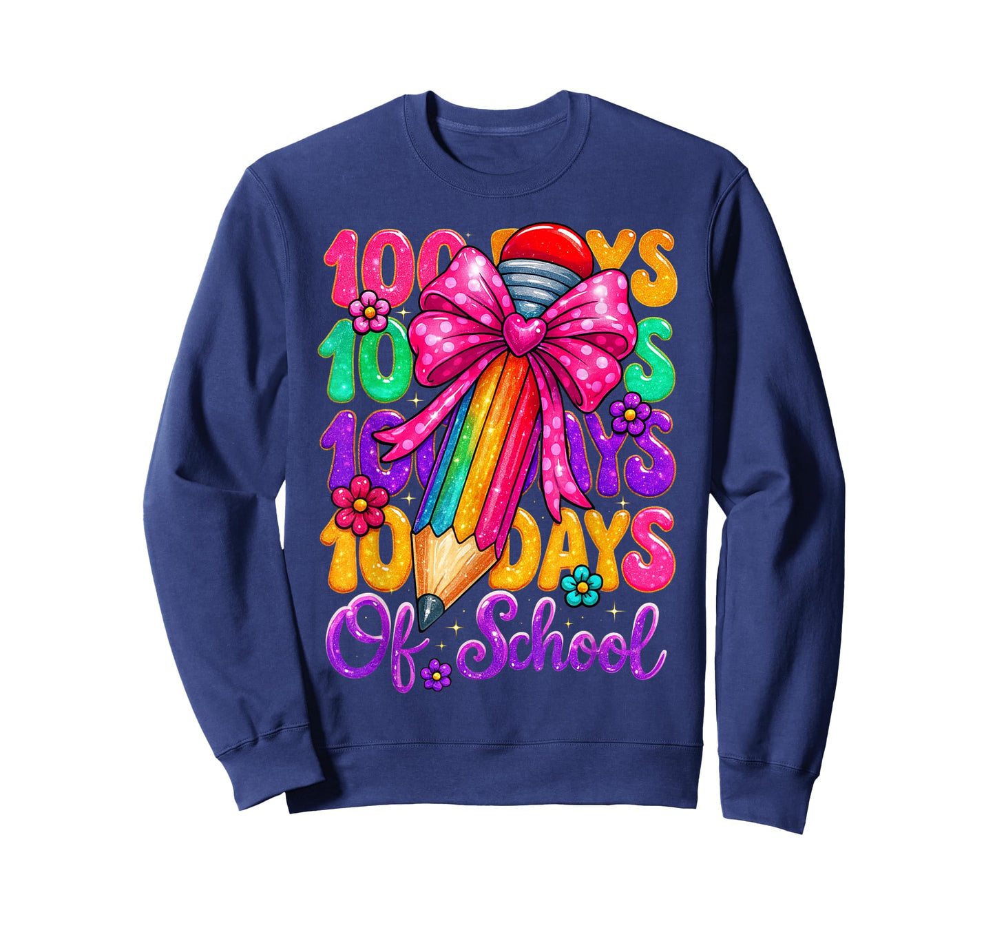 100 Days of School Pencil Coquette 100 Days Smarter T-Shirt