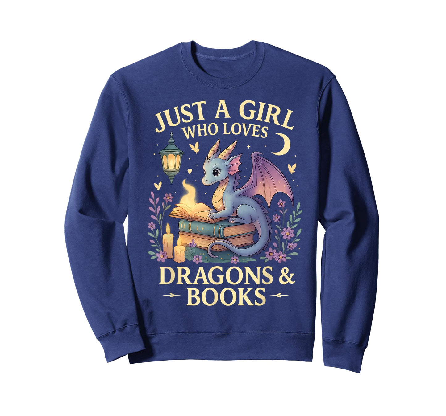 Just a Girl Who Loves Cute Dragons and Books T-Shirt