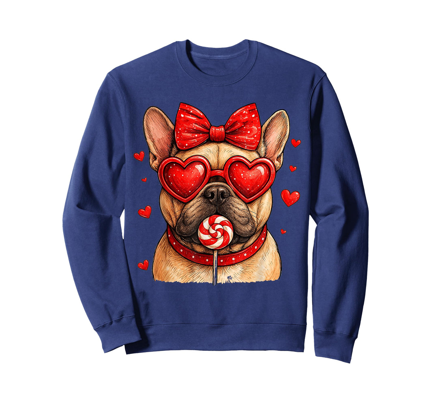 Cute French Bulldog Valentine Heart Candy Valentine Frenchie T-Shirt