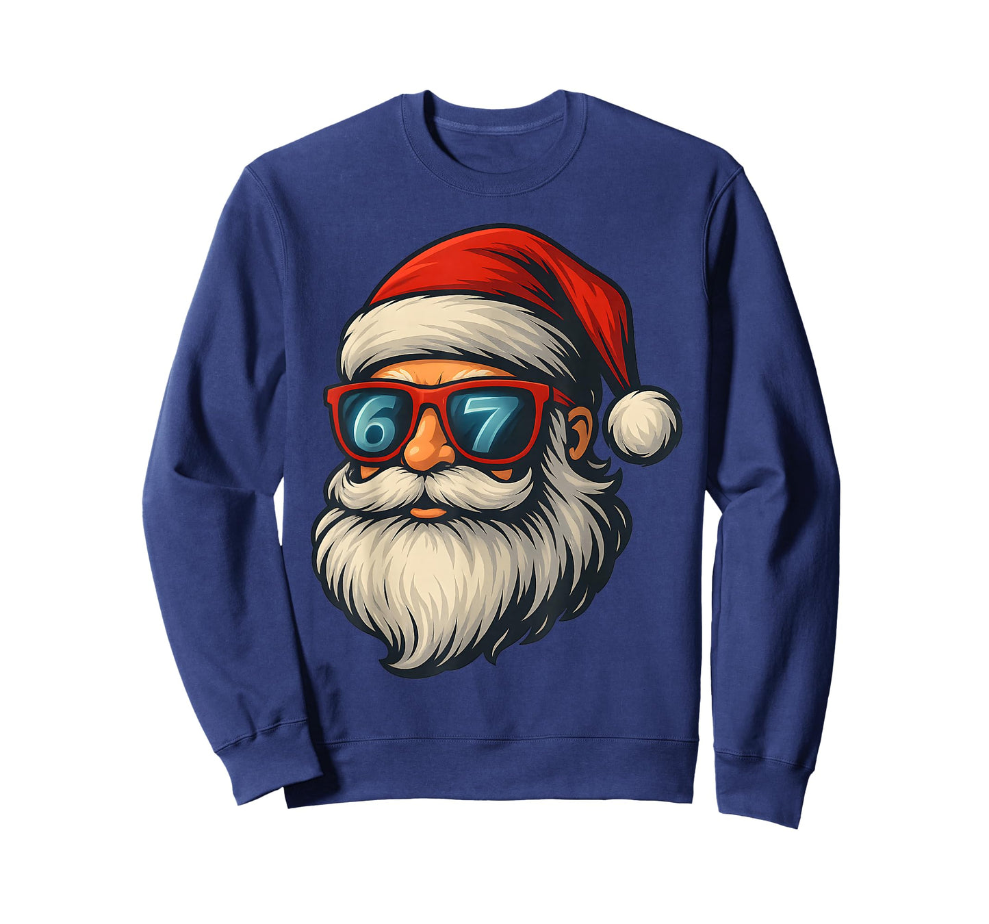 Funny 6 7 Six Seven Meme Santa face Christmas Retro T-Shirt