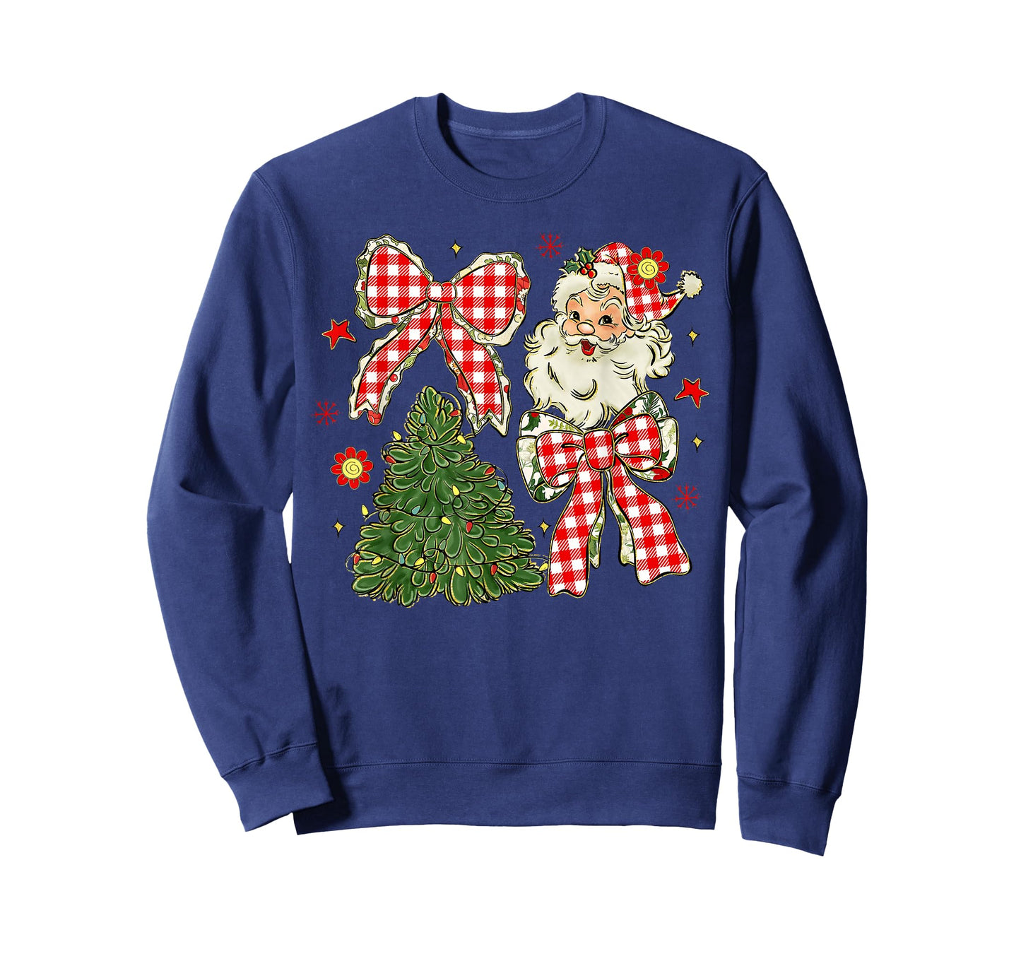 Coquette Bow Christmas Xmas Tree Holiday Santa Claus Girly T-Shirt