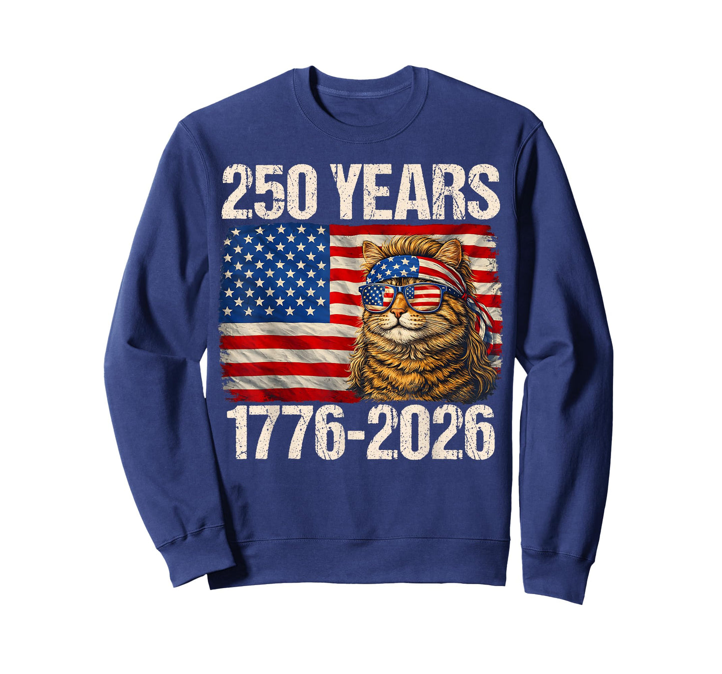 250 Years Cat American Flag 250th Anniversary 4th of July T-Shirt