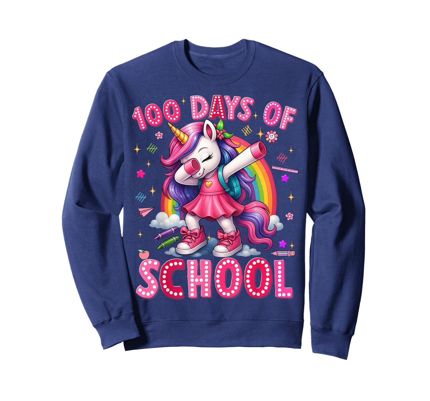 100 Days of School Dabbing Unicorn 100th Day Girl Teacher Ki T-Shirt