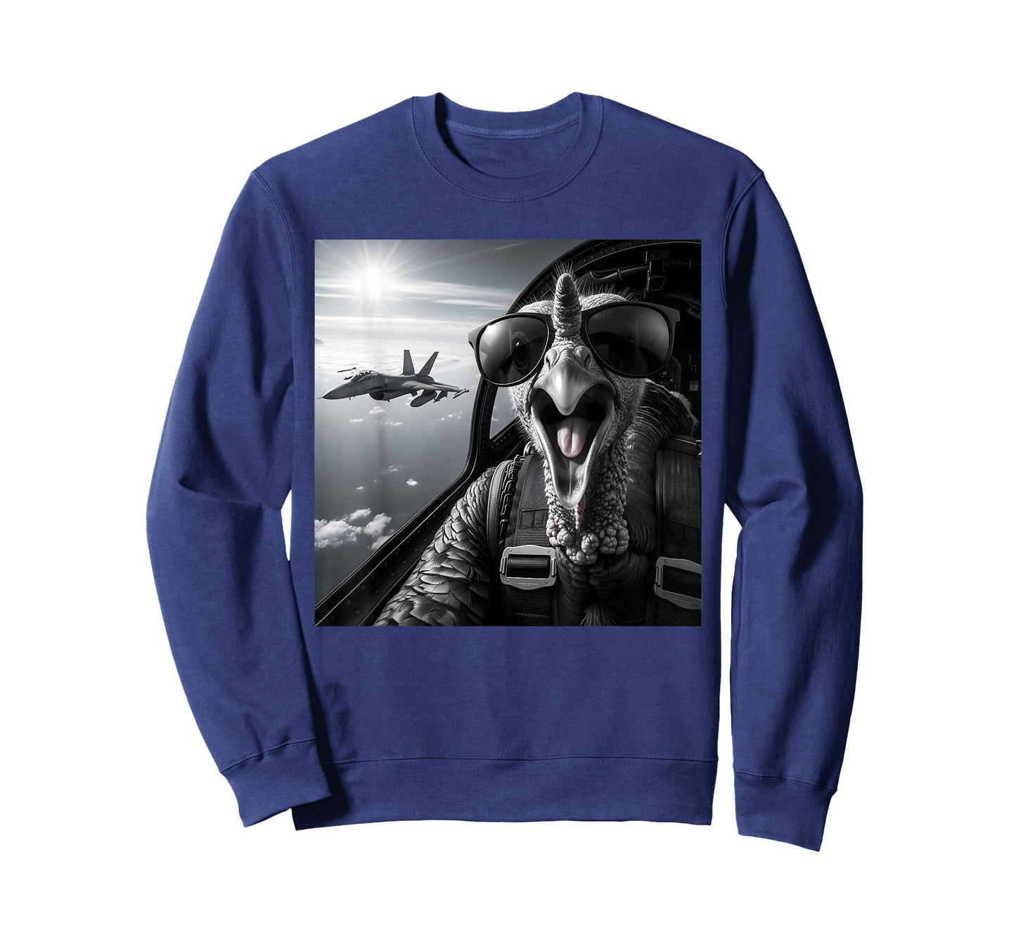 Funny Turkey Selfie Inside a Military Aircraft Thanksgiving T-Shirt