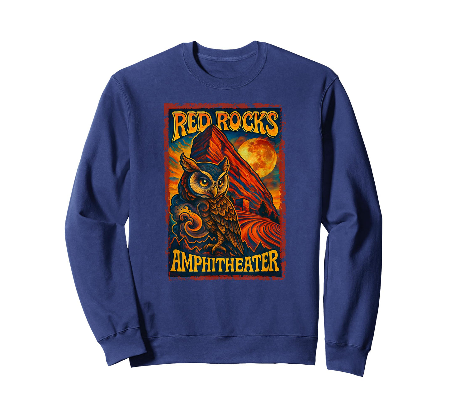 Red Rocks Amphitheater Morrison, Colorado, Rock Poster Owl T-Shirt