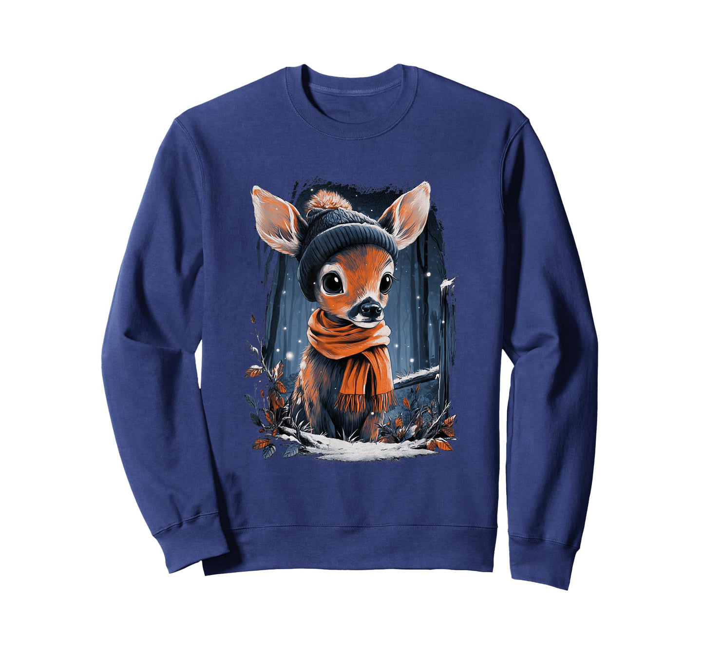 Winter Fawn Cozy Forest Scene Warm Scarf Snowy Woodland T-Shirt