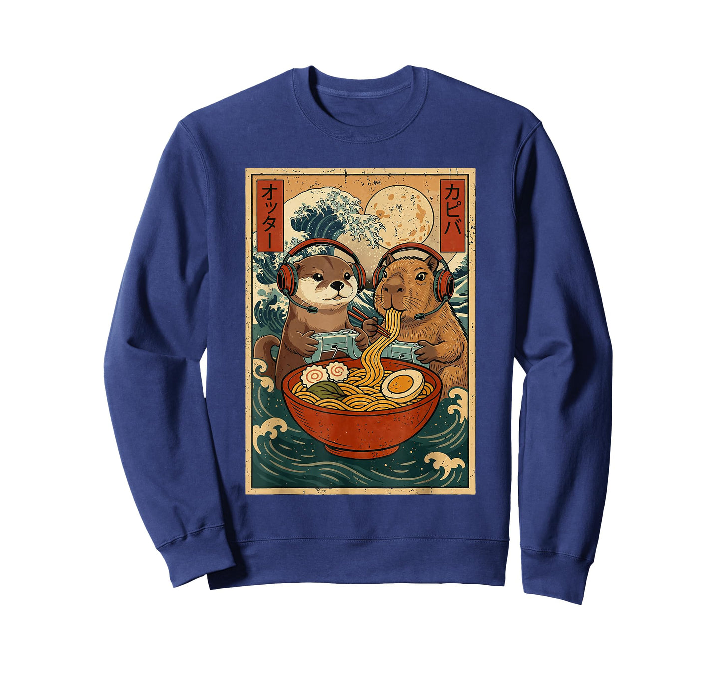 Kawaii Japanese Ramen Gamer Otter & Capybara Retro Gaming T-Shirt