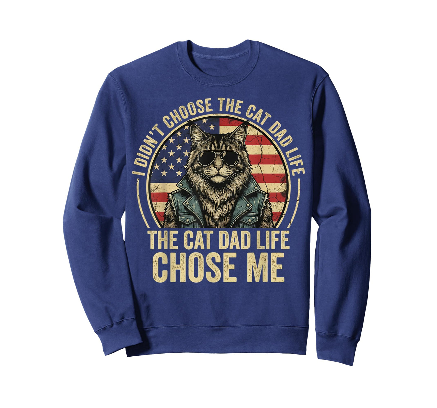 Mens I Didn't Choose The Cat Dad Life The Cat Life Chose Me T-Shirt