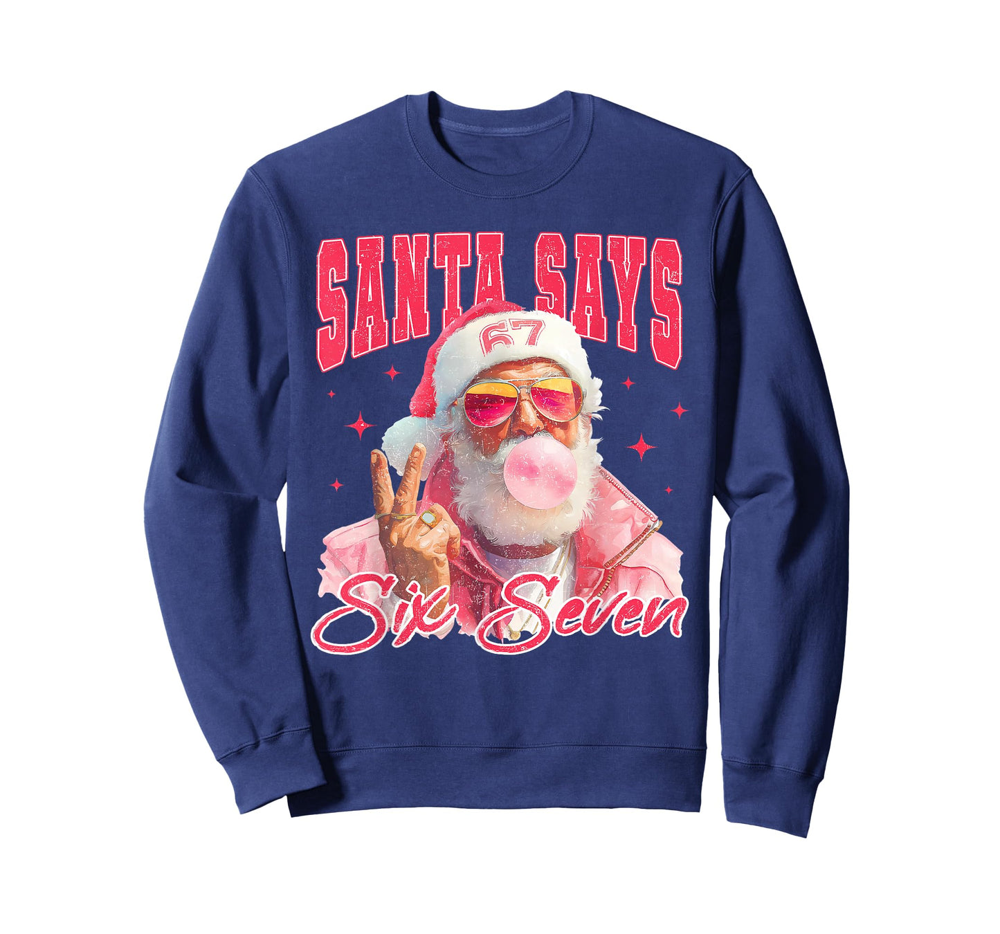 Funny Santa Says Six Seven Christmas 67 Meme Xmas Boys Girls T-Shirt