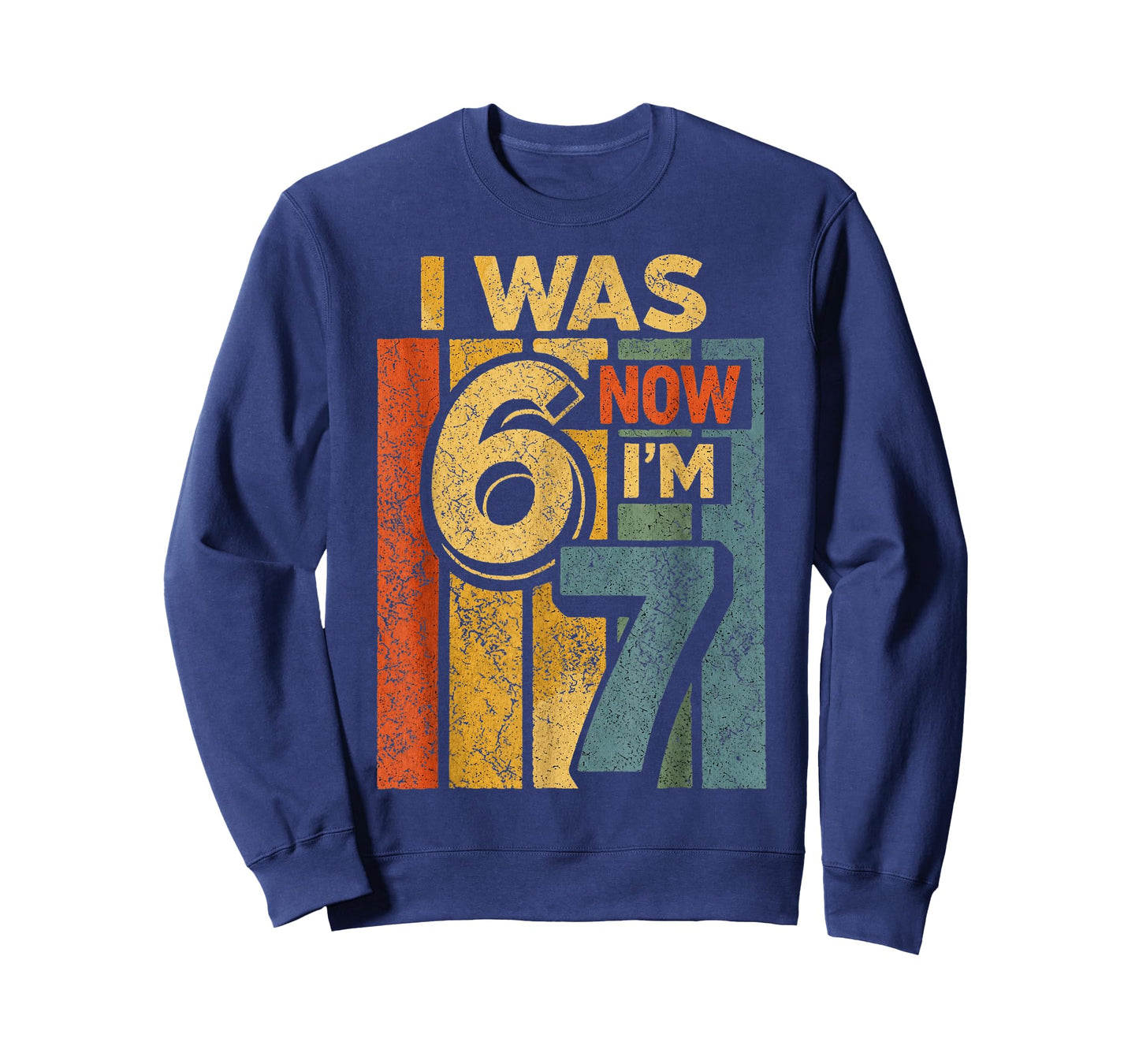 Retro Vintage I was 6 Now I'm 7 Funny 67 Birthday Boy Girls T-Shirt