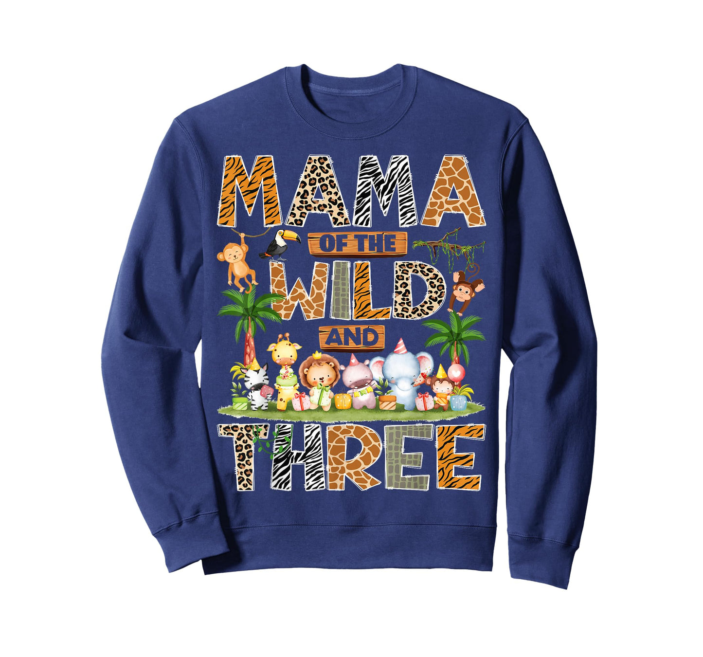 Mama of The Wild & Three 3rd Birthday Boy Safari Jungle T-Shirt